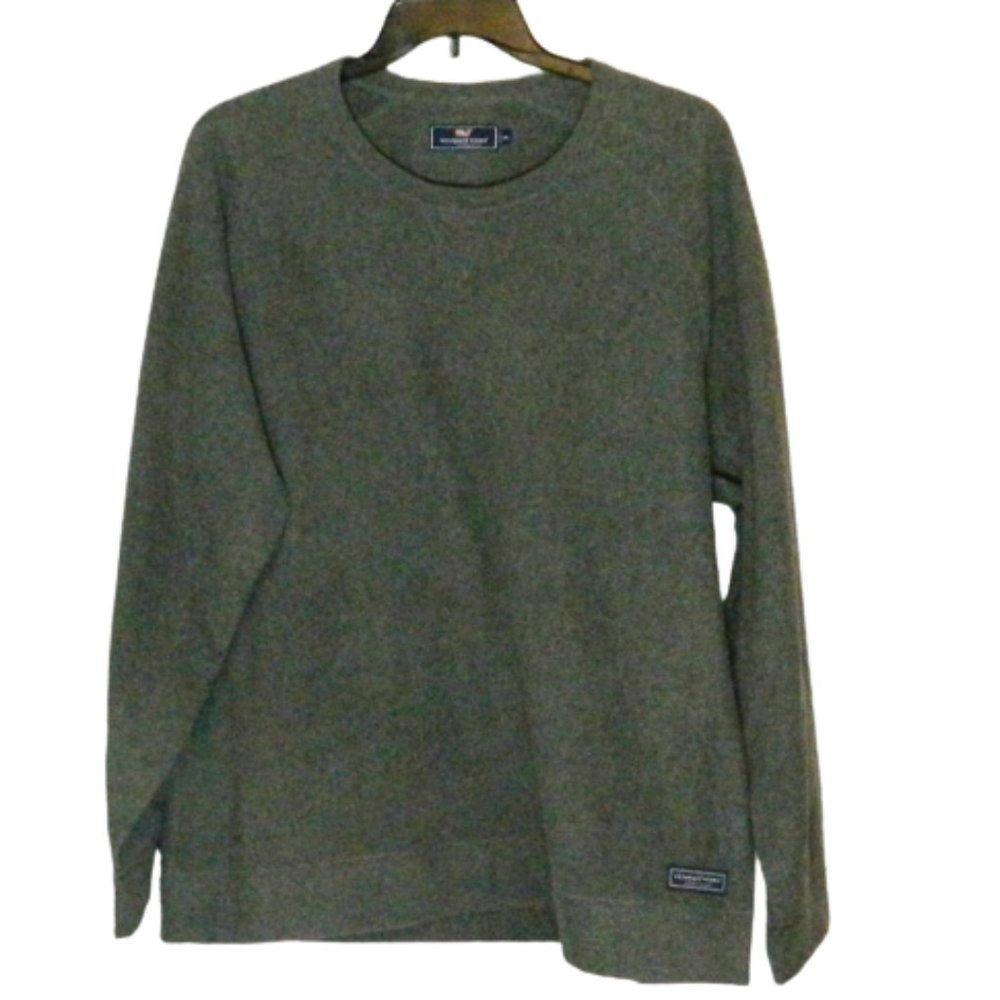 Vineyard Vines $118 Fashion Knits Harbor Fleece Crew Gray Heather Sz XXL NWT